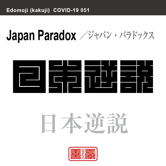 日本逆説　ジャパン・パラドックス／にほんぎゃくせつ　新型コロナウイルス感染症関連用語（漢字表記）を角字で表現してみました。用語についても簡単に解説しています。