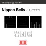 岩団扇　イワウチワ　花や植物の名前（漢字表記）を角字で表現してみました。該当する植物についても簡単に解説しています。