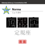 定規座　じょうぎ座　角字で星座の名前、漢字表記　星座の名前（漢字表記）を角字で表現してみました。該当する星座についても簡単に解説しています。