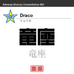 竜座　りゅう座　角字で星座の名前、漢字表記　星座の名前（漢字表記）を角字で表現してみました。該当する星座についても簡単に解説しています。