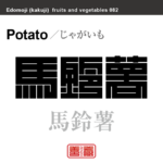 馬鈴薯　じゃがいも　野菜や果物の名前（漢字表記）を角字で表現してみました。該当する植物についても簡単に解説しています。