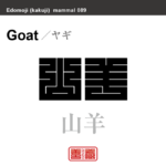 山羊 野羊　ヤギ　哺乳類の名前（漢字表記）を角字で表現してみました。該当する動物についても簡単に解説しています。