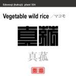 真菰　マコモ　花や植物の名前（漢字表記）を角字で表現してみました。該当する植物についても簡単に解説しています。