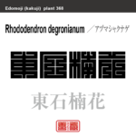 東石楠花　アヅマシャクナゲ　花や植物の名前（漢字表記）を角字で表現してみました。該当する植物についても簡単に解説しています。